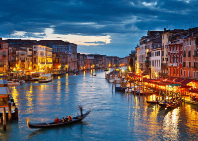 Europe-Italy-Venice-Gondola-Night