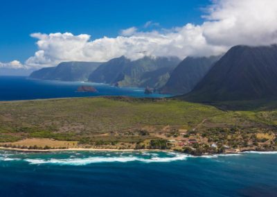 Molokai Kalaupapa Coast aerial